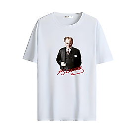 Kırmızı Beyaz Vatan Aşkı Bayrak ve Atatürk Baskılı Oversize Unisex Tişört