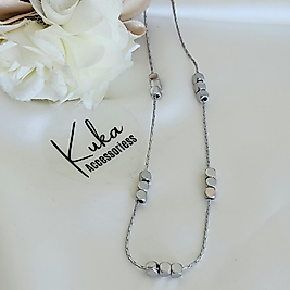 15 küp Silver Çelik Kolye (45cm+6cm)