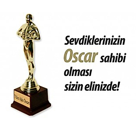 MİRACİX BS81 Kişiye Özel Oscar Ödülü – İsim ve Mesaj Baskılı Özel Tasarım Heykel