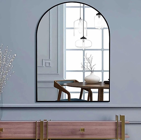 Metal Çerçeveli 60x90 Siyah Oval Ayna