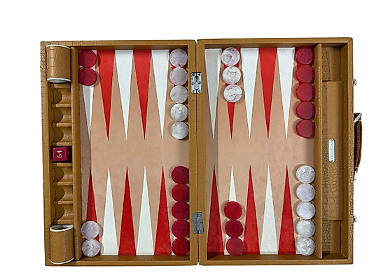 ArtGammon Beige Color Croco Backgammon Board