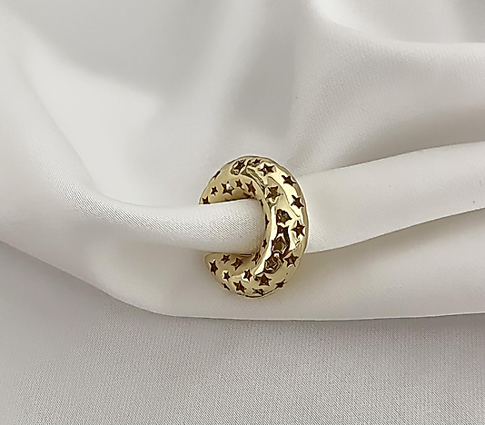 Gold Orta Boy Delikli Ear Cuff