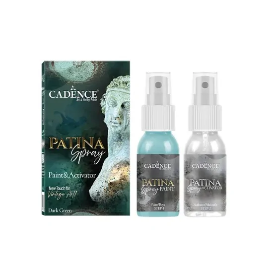 Patina Sprey Koyu Yeşil Eskitme Sprey Seti 50+50 ML