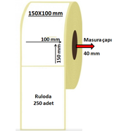 150X100 MM TERMAL ETİKET 250 Lİ SARIM