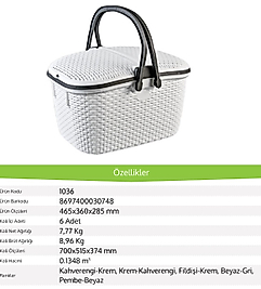 RİO RADDAN PİKNİK SEPETİ 30 LT