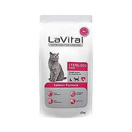 LaVital Kilo Kontrolü İçin Somon Balıklı Kısır Kedi Maması (12 kg)