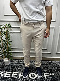 Slim Fit Kumaş Pantolon - Açık Bej
