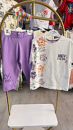 KIZ ÇOCUK HEY İTS OK MOR RENK KAPRİLİ TAKIM