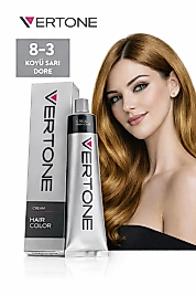 VERTONE SAÇ BOYASI 60 ML. (8-3 KOYU SARI DORE)