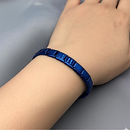 Çelik Charm Bileklik Lacivert renk çapı 6cm