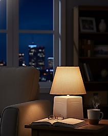 Küp Formunda Beyaz Abajur  AB018