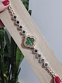 Rose yesil taşlı a kalite saat