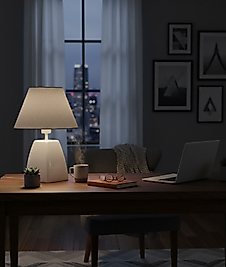 Dekoratif Kare Prizma Beyaz Abajur AB059