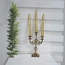 2'li Şamdan Altın Mum 26cm.