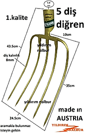 DİĞREN 5 DİŞ KALİTELİ YABA SAMAN DİRGEN AVUSTURALYA BEŞLİ BEL KALİTE