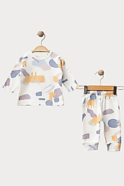 Erkek Bebek 0-18 Ay Hayvan Figürlü Alt Üst İkili Takım