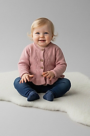 Ajurlu Bebek Triko Hırka Pembe | 6-24 Ay