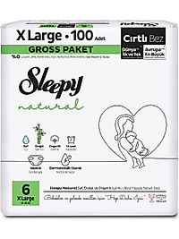 Sleepy Natural Gross Paket Bebek Bezi 6 Numara Xlarge 100 Adet