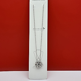 Mıknatıslı açılır kalp figürlü kolye silver