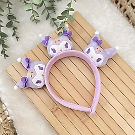 Kuromi Figürlü Pofuduk Peluş Taç