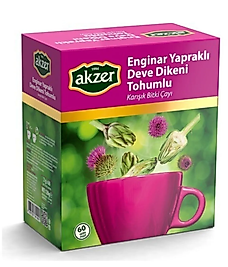 Akzer Enginar Yapraklı Deve Dikeni Tohumlu Karışık Bitki Çayı 60 Süzen Poşet