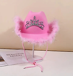 Pembe Kovboy Parti Şapkası