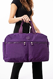 NEMO BAGS Mor Seyahat Çantası, Orta Boy, Valiz Askılı Bavul, Klinkır Su Geçirmez Kumaş Spor Çantası, 46x30cm