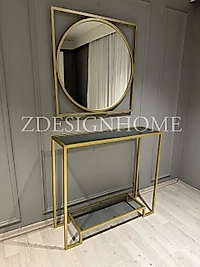 85 Cm Ayna + 90x30x100 Cm Gold Dresuar Takım