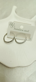 silver taşlı halka küpe