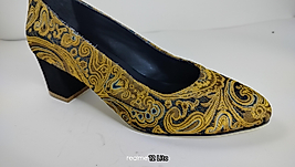 Özel baskı saten abiye ayakkabı