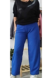 Krep Likralı Balon Pantolon Mavi