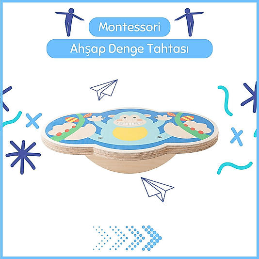 Montessori Ahşap Denge Tahtası