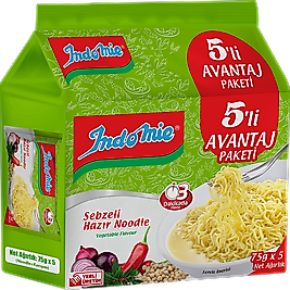 INDOMIE 5'Lİ PAKET SEBZELİ NOODLE 8 li