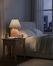 Dekoratif Kare Prizma Krem Abajur AB051