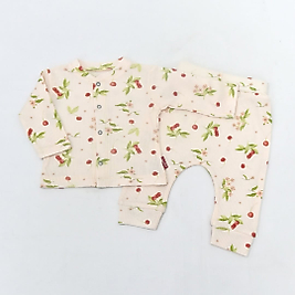 Kız Bebek Kiraz Desen 3-12 Ay Alt Üst İkili Takım