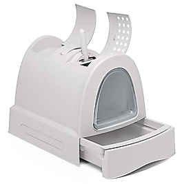 IMAC ZUMA TORBALI KAPALI KEDİ TUVALETI GRI 56X40X42.5CM