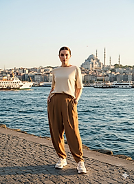 Wafıl kısa kol krem içlik tişört kod : 12