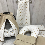 Kapiçino/Altın Simli mickey desenli 7'li Babynest Set