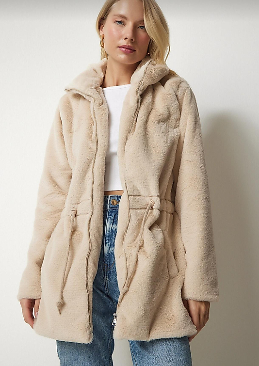 Peluş Kürk Kısa Kaban