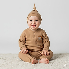 DÜĞMELİ CEPLİ ASLAN DESENLİ 3'LÜ TAKIM