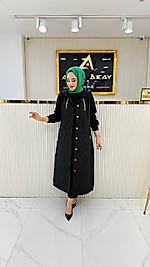 AYŞE AKAY ASTARSIZ KAPİTONE YELEK SİYAH