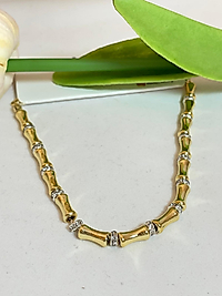 Serenay Serisi Gold Rengi Taşlı Silindir Kolye