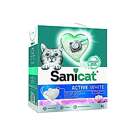 Sanicat Active White Topaklanan Lotus Çiçeği Kokulu İnce Taneli Kedi Kumu (6 L)