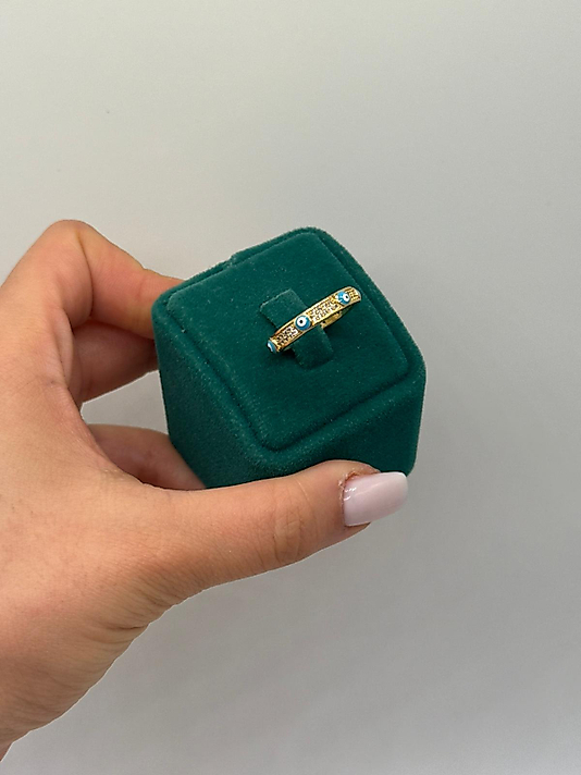 Xuping Nazar Gözlü Taşlı Gold Yüzük