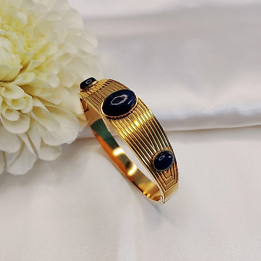 ÇELİK GOLD DOĞAL TAŞLI KARARMAZ PASLANMAZ 19 CM KELEPÇE
