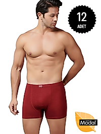 Gümüş İç Giyim 7009 Modal Elastan Boxer 12 li Paket