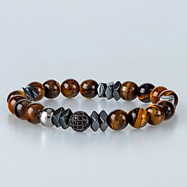 Doğal Taş Bileklik Kaplan Gözü