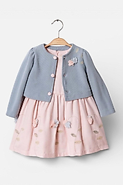 4-7 Yaş Kız Çocuk Hırkalı Elbise Takım