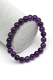 Ametist Doğal Taş Bileklik 8 mm Fasetli Küre
