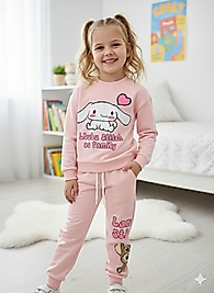 KIZ ÇOCUK KARAKTER BASKILI 2 İPLİK TAKIM %100 PAMUK